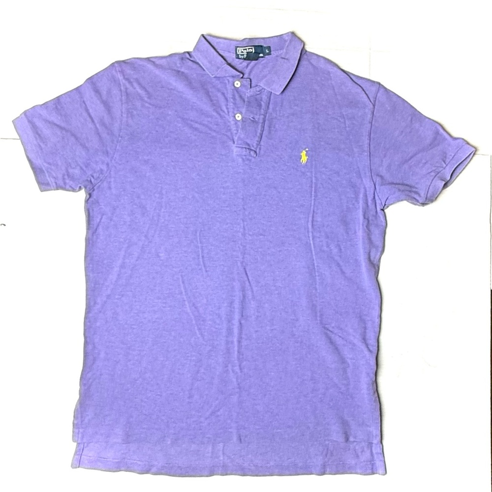 Vintage POLO by RALPH LAUREN Mens Large Purple Polo Shirt‎ Short Sleeve Pony 90s